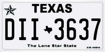 TX license plate DII3637