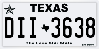 TX license plate DII3638