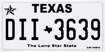 TX license plate DII3639