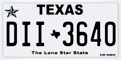TX license plate DII3640