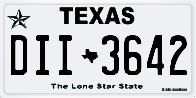 TX license plate DII3642