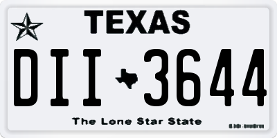 TX license plate DII3644