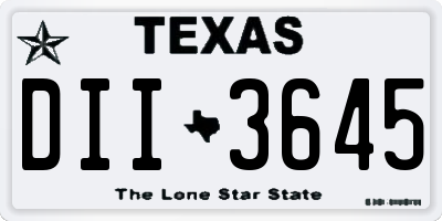 TX license plate DII3645