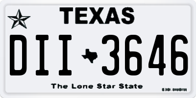 TX license plate DII3646