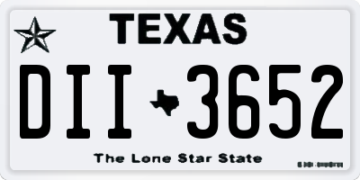TX license plate DII3652