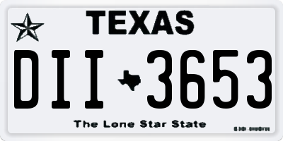 TX license plate DII3653