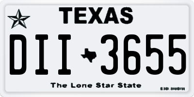 TX license plate DII3655