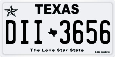 TX license plate DII3656