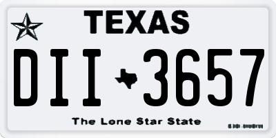 TX license plate DII3657