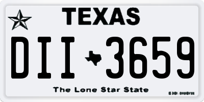 TX license plate DII3659