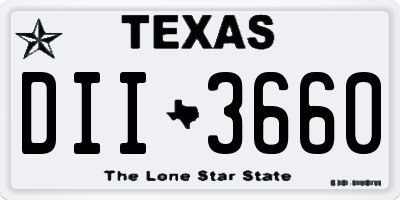 TX license plate DII3660