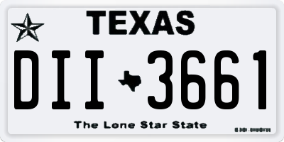 TX license plate DII3661