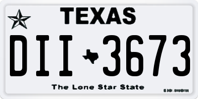 TX license plate DII3673