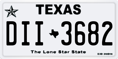 TX license plate DII3682