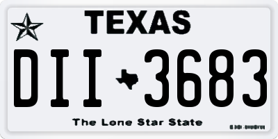 TX license plate DII3683
