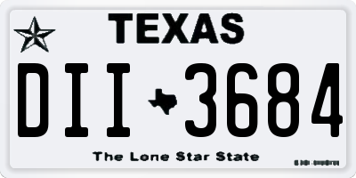 TX license plate DII3684