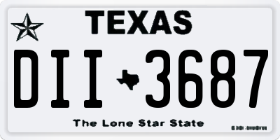 TX license plate DII3687