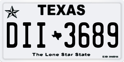 TX license plate DII3689