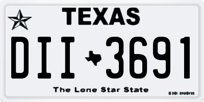 TX license plate DII3691