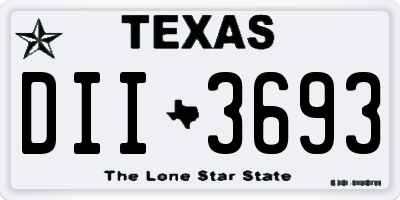 TX license plate DII3693
