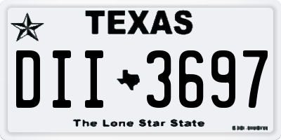 TX license plate DII3697