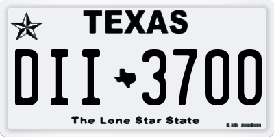 TX license plate DII3700