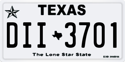 TX license plate DII3701