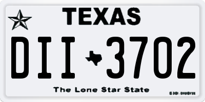 TX license plate DII3702
