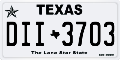 TX license plate DII3703