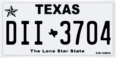 TX license plate DII3704