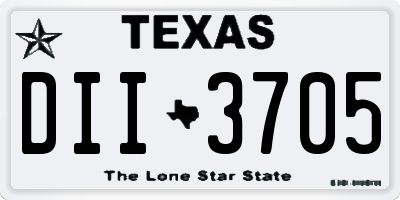 TX license plate DII3705