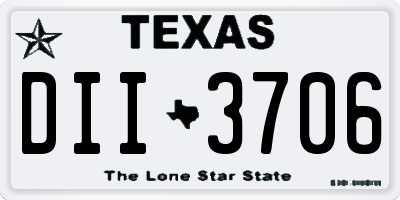 TX license plate DII3706