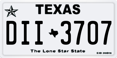TX license plate DII3707