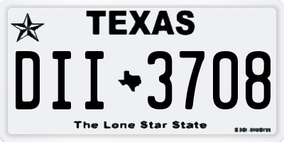 TX license plate DII3708