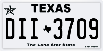 TX license plate DII3709