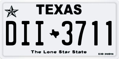 TX license plate DII3711