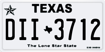 TX license plate DII3712