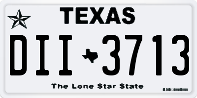 TX license plate DII3713