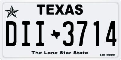 TX license plate DII3714