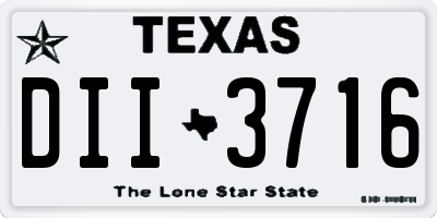 TX license plate DII3716