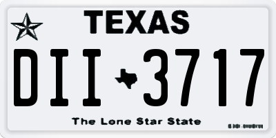 TX license plate DII3717