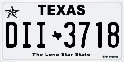 TX license plate DII3718