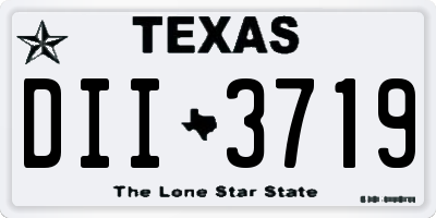 TX license plate DII3719