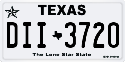 TX license plate DII3720