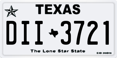 TX license plate DII3721