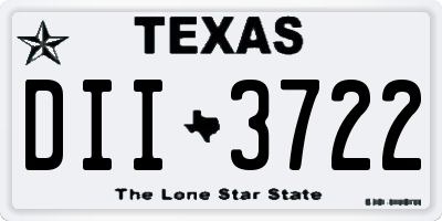 TX license plate DII3722