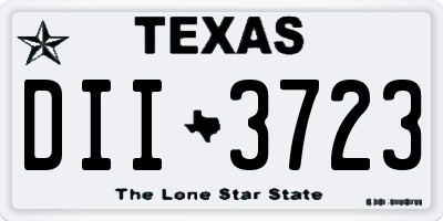TX license plate DII3723