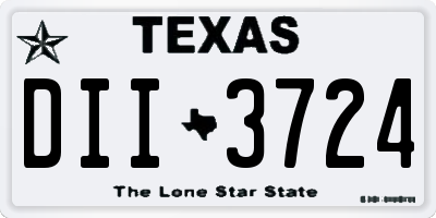 TX license plate DII3724