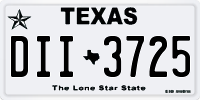 TX license plate DII3725