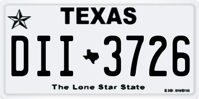 TX license plate DII3726